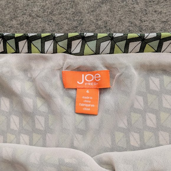 COPY - Joe Fresh Green Bias Cut Geometric Slip Skirt - Picture 2 of 7